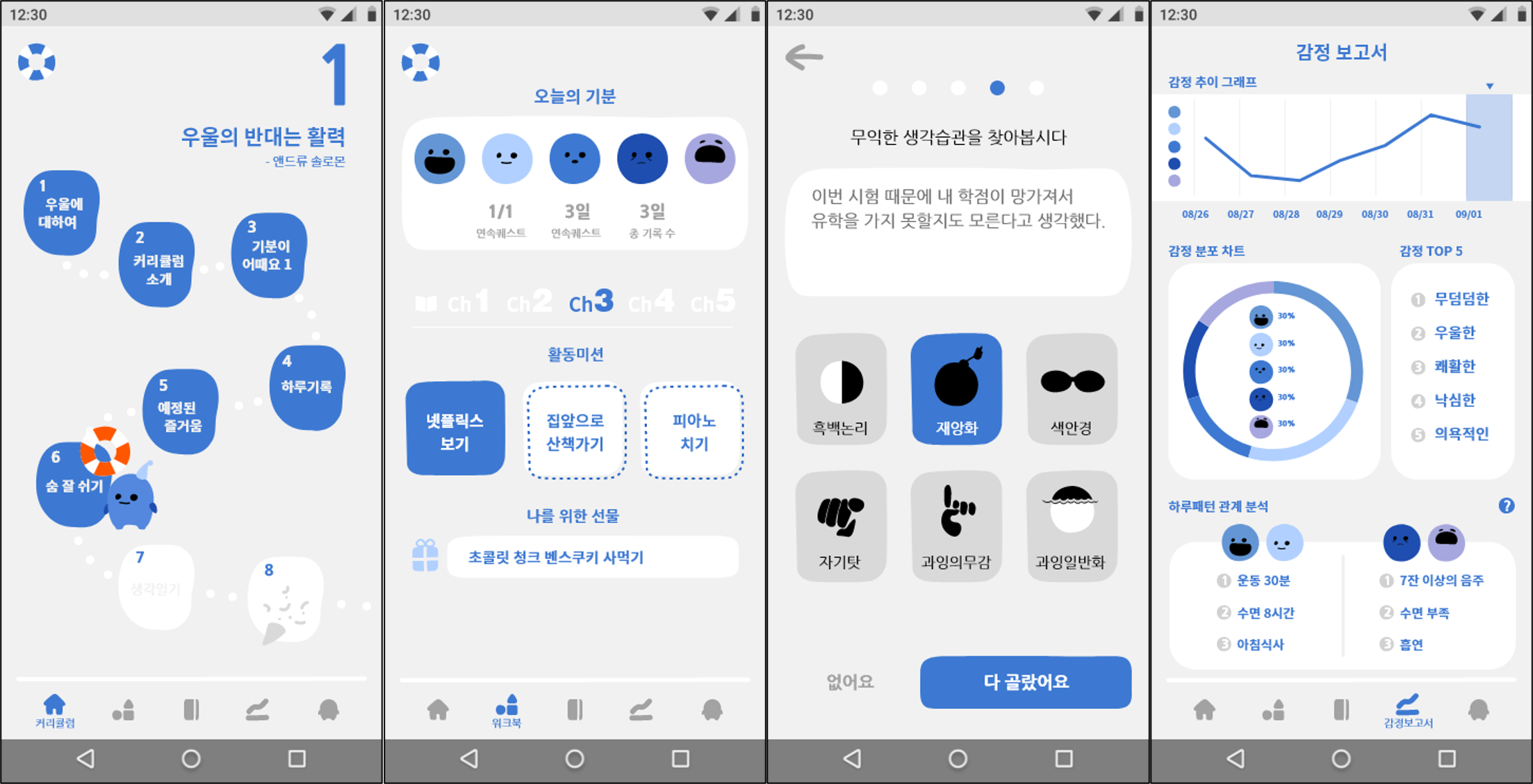 우울/불안/스트레스를 위한 셀프심리치료 어플리케이션